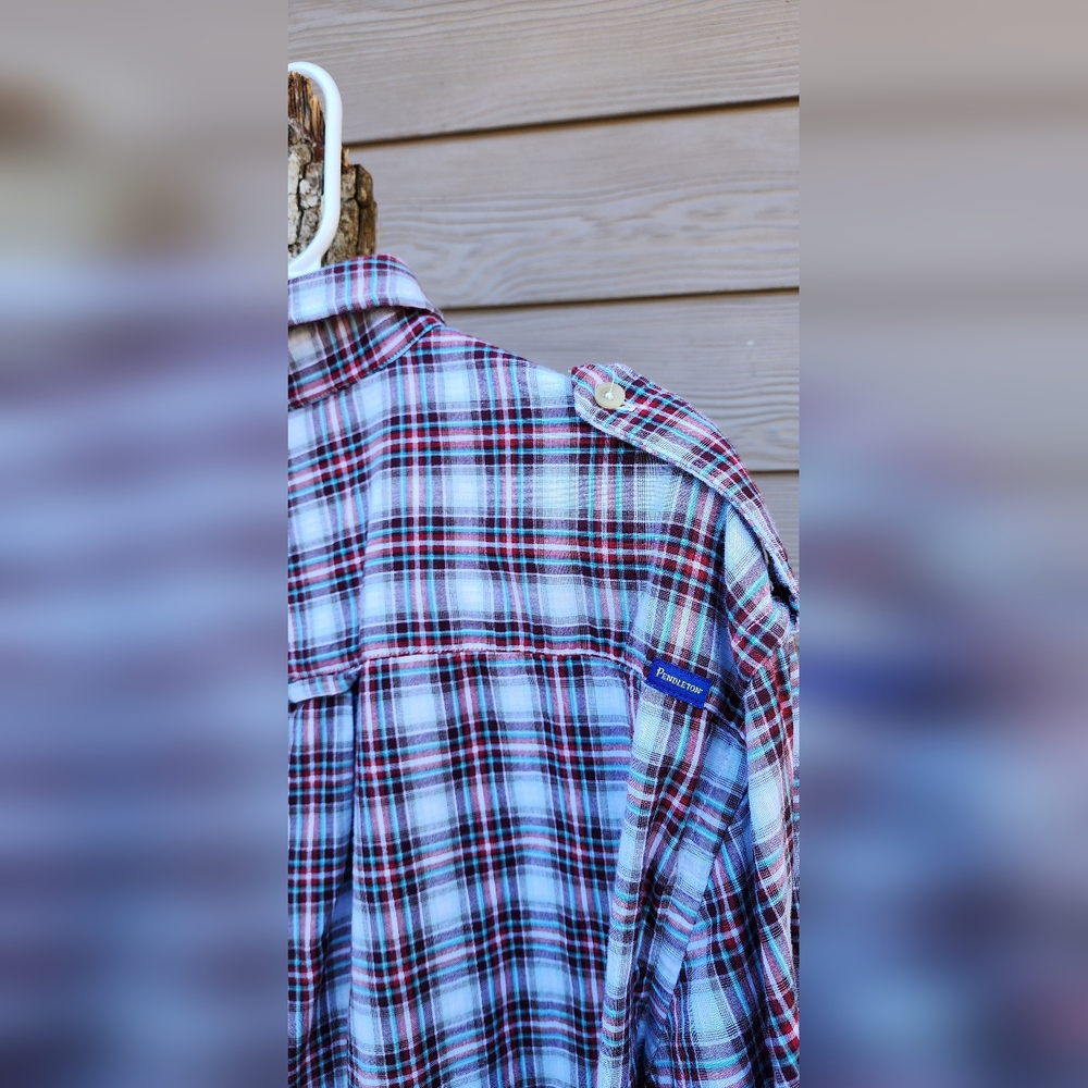 Pendleton Red And White Checkered Button Down Shi… - image 3